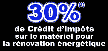 30% de crédit d'impôt sur le matériel pour la rénovation énergétique, sous réserve d’adoption des mesures précitées dans le cadre du vote de la Loi de Finances 2017.